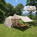 Inflatable Camping Tent with Stove Jack4 Season Hot Tent for Camping61.5sq ft Easy Setup Air Tent with Detachable Top &amp Windproof Canopy for Camping Adult 4-6 PersonIncludes Electric Air Pump