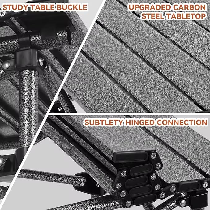 7Pcs Folding Camping Chairs &amp Table Set - Picnic Table Design Folding Chair Set with Table for Picnic Party BBQYellow