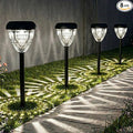 Ensenior Solar Pathway Lights Outdoor - 14.17 Height 6500K LED Landscape Garden Lights IP65 Waterproof Tool-Free Auto ON/Off for Garden Yard Patio Walkway Landscape 8-Pack