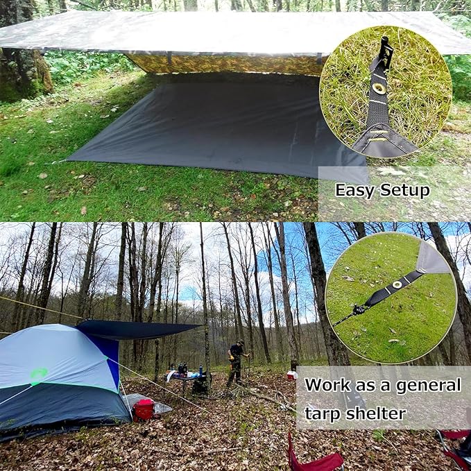 Farfly Tent Footprint Waterproof PU 3000 Easy Set up Heavy Duty Ultralight Tent Footprint for CampingHiking Backpacking Hammock Beach Grey