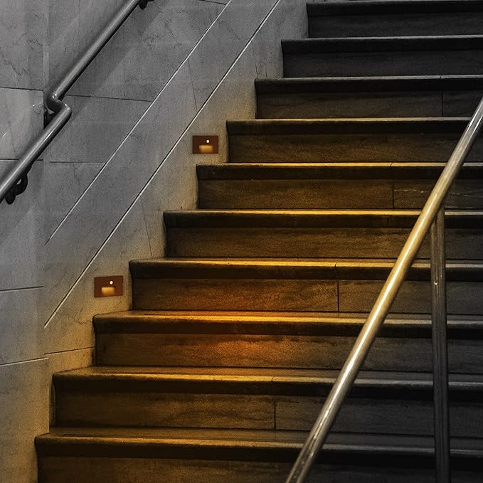 Ciata LED Indoor &amp Outdoor Motion Sensor Light Deck Stair Lights Indoor Motion Sensor Step Lights Integrated PIR Motion Sensor and Dusk to Dawn Photocell Sensor Horizontal Stairway Lighting - Bro