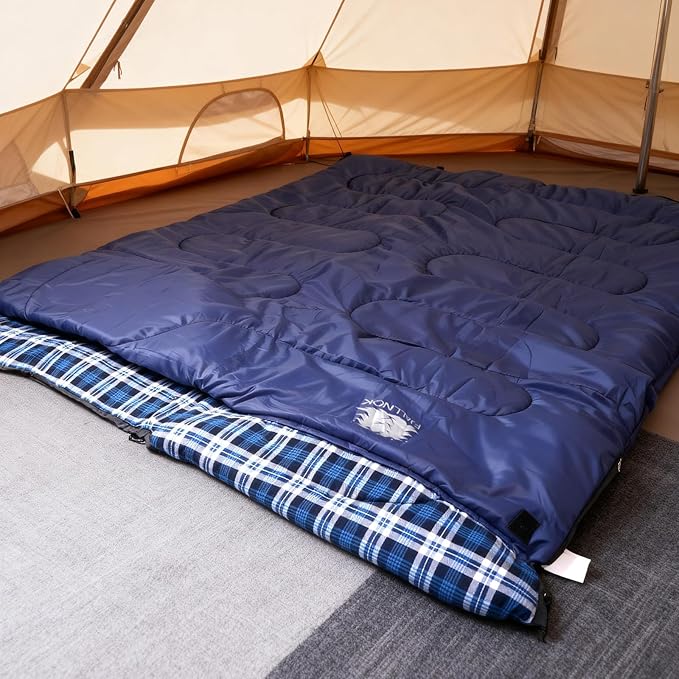 100% Cotton Flannel Sleeping Bag for Adults Big&ampTall Size Backpacking Lightweight Waterproof for Girls Boys Mens Teen for Camping Hiking Outdoor Travel with Compression Bags