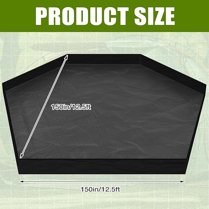 Tinideya 12.5 ft Removable Tent Floor Mat Tarp Waterproof Camping Tent Tarp Floor for Pop up Screen Tents Gazebo Hiking Backpacking Hammock Beach Accessory