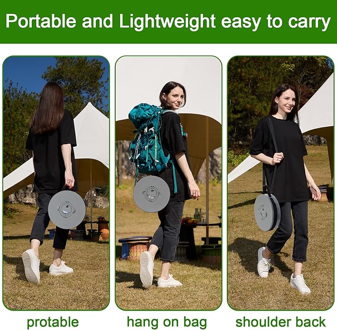 2026 Upgraded XXL Collapsible Stool with Thick Cushion19.7H-11.8D Telescoping Folding Stool for Adults More Sturdy Camping Stools with Load Capacity 1000lbs for OutdoorGardenFishingHiking