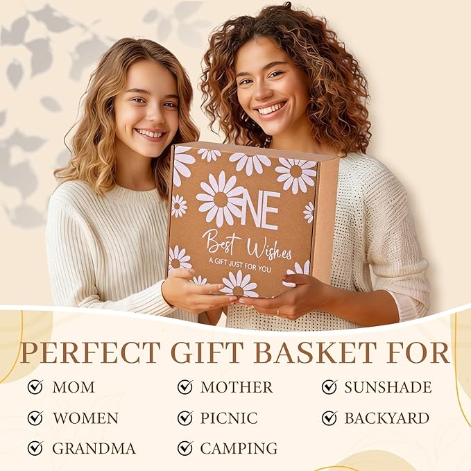 Beferr Valentines Day Beach Gifts Basket for Women 79 X 83 Beach Blanket Waterproof Sandproof Beach Mesh Tote Bags Birthday Valentine's Day Gift Baskets for Her Wife Mom Sister Grandma Friend