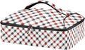 Casserole Carrier Red and Black SquaresInsulated Casserole Carrier for Hot or Cold Food Thermal Lunch Tote for Potluck Parties Picnic Beach Fits 9 x 13 Inches Baking Dish