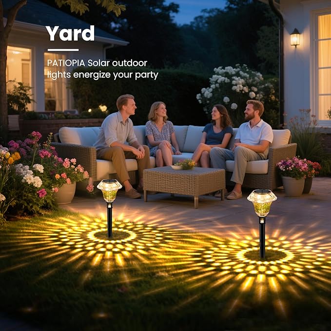 Solar Pathway Lights Garden Decor for Yard Solar Garden Lights for Outside Waterproof Landscape Lighting Garden Decorative for Walkway Driveway Yard Landscape Lawn (8 Pack Warm White)
