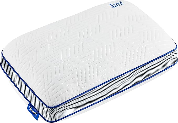 Camping Pillow: Dual Cover Memory Foam Travel Pillow Medium Firm Camp Pillow Camping Pillows for Sleeping 5 Layers for Support Small Travel PillowSmall Portable Pillow 10x16 Inches (White)
