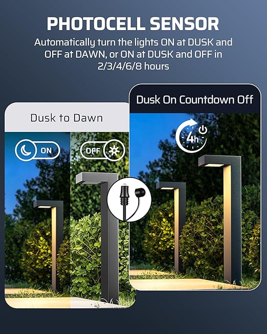 DEWENWILS 300W Low Voltage Landscape Transformer Photocell Sensor &amp Timer 120V AC to 12/14V AC Landscape Lighting Transformer Outdoor Weatherproof for Spotlights Garden Lights