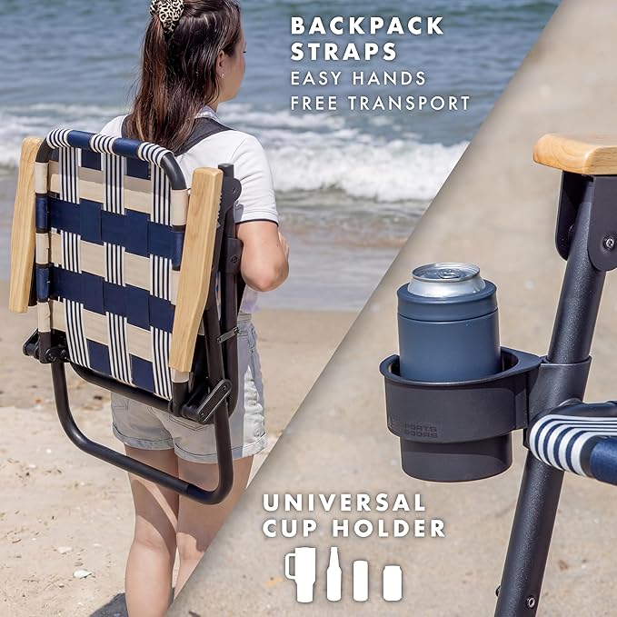 GoSports WOVN Beach Backpack Chair - 9 Styles Available - Premium Folding Camping Chair