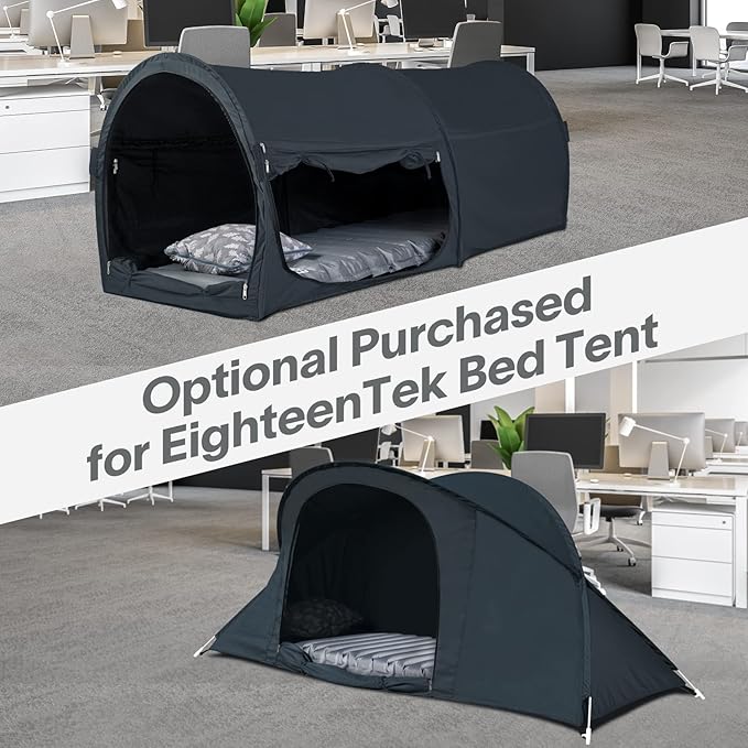 EighteenTek® Sleeping Pad Mat Camping Sleeping Pad Thick 4 Inch Camping Mattress Pad Built-in Foot Pump Fast Self Inflating Sleeping Pad Backpacking for Campings Hiking Ultralight