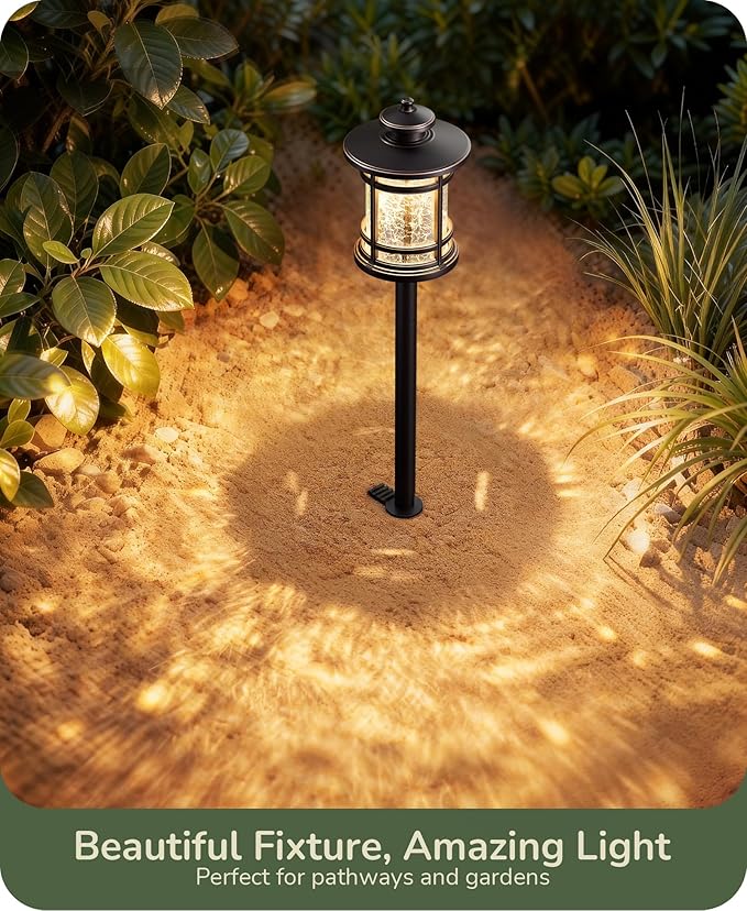 EDISHINE Low Voltage Pathway Lights 3.4W 155LM 12V 3000K Outdoor Pathway Lights Wired Waterproof Landscape Path Lights 50000H LED for Yard Garden Driveway 12 Pack