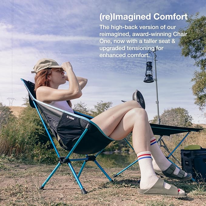 Helinox Chair One Highback (re) High-Performance Camping Chair2.6lbs Camping Chairs High Back Packable Portable Chair for Backpacking Camping Hiking Travel Biscay Green