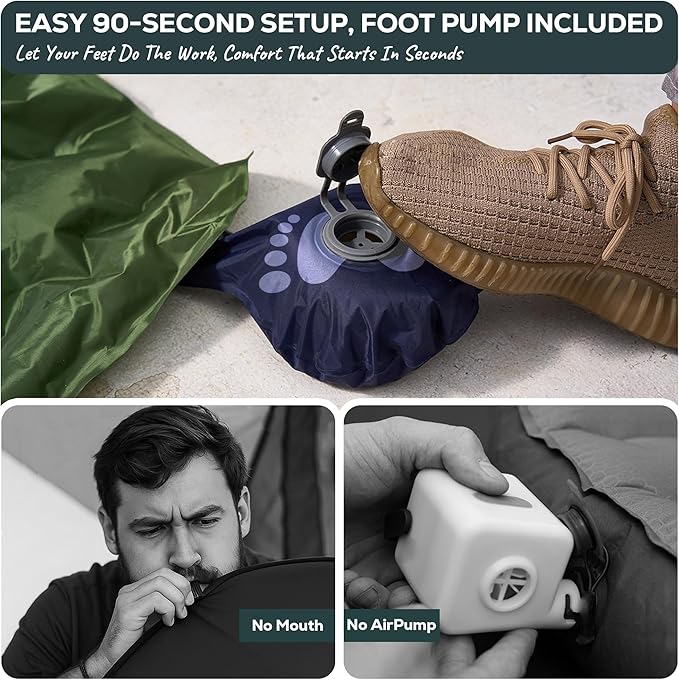 Gear Doctors® Ether 17.5oz Ultralight Camping Sleeping Pad – Backpacking Air Mattress – Camping Mattress Pad – Compact Inflatable Sleeping Mat for Backpacking Comfortable Outdoor Hiking Tent Travel