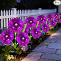 ANGMLN Solar Lights Outdoor Garden Decor 5 Pack with 15 Purple Sunflower Lights Solar Flowers Waterproof Birthday Gifts for Mom Women Outside Decorative Light for Landscape Yard Patio Lawn