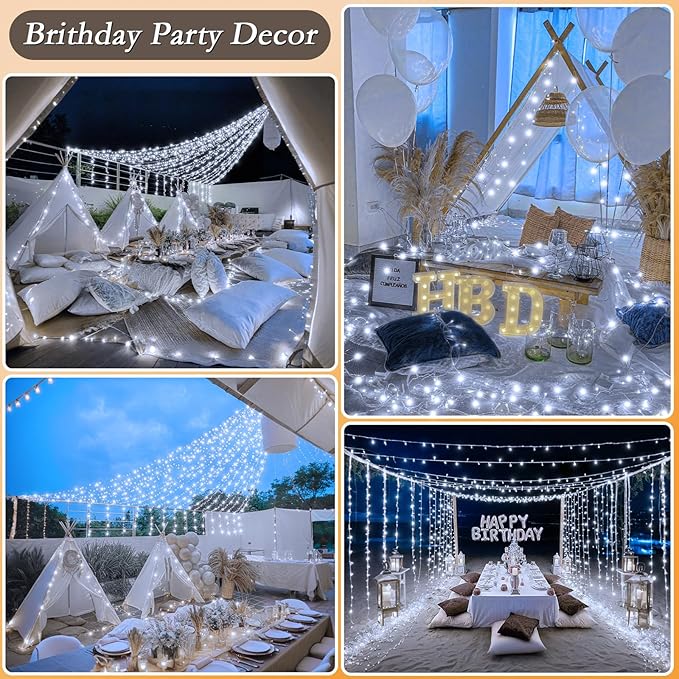 328FT 1000 LED Christmas Tree Lights Bright Cool White Outdoor Christmas String Lights for House Fairy Lights with 8 Modes Waterproof &amp Durable Indoor Outdoor Decor Timer Included