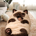 Fluffy Cat Sleeping Bag for Adults Plush Cat Shaped Sleeping Bag for Adults Adorable Cats Envelope Sleeping Bags Washable Warm Blanket for Camping and Home Lounging 68.9x31.5 Inch