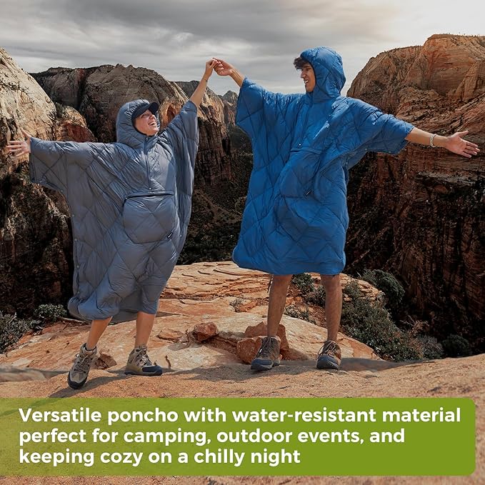 ATEPA Wearable Sleeping Bag Recycled Warm Winter Camping Blanket Wearable Poncho for Outdoor Stadium Sports Women Men