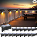 SOLPEX Solar Fence Lights Outdoor Solar Step Lights Waterproof LED Deck Lights for Stair Balcony Railing Front Porch Yard Garden and Patio Decor (16 Pack Warm White)