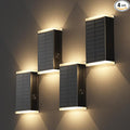 Solar Wall Light Outdoor3000/4000/6000K 3 Modes Dusk to Dawn Lighting Wall Sconce IP67 Waterproof Up and Down Solar Lights Outdoor for House Garage PorchDoorway (4 Pack)