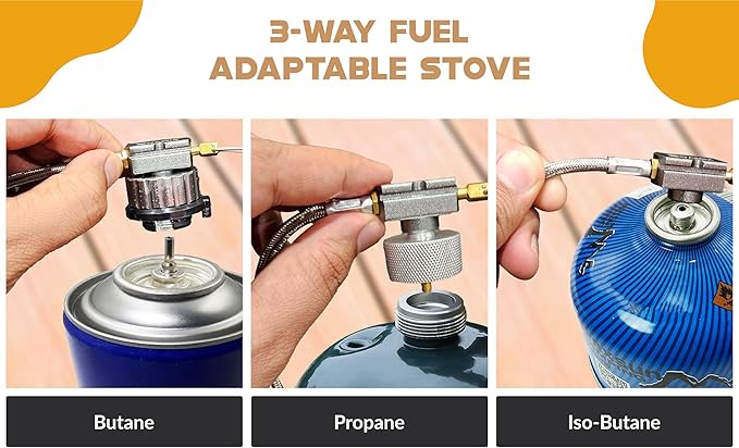 Roamix 54500 BTU Multi-Fuel Portable Camping Stove – 16000W Collapsible Windproof Burner with Fuel Canister Adapter &amp Carrying Case for Outdoor Cooking Backpacking &amp Emergency Use