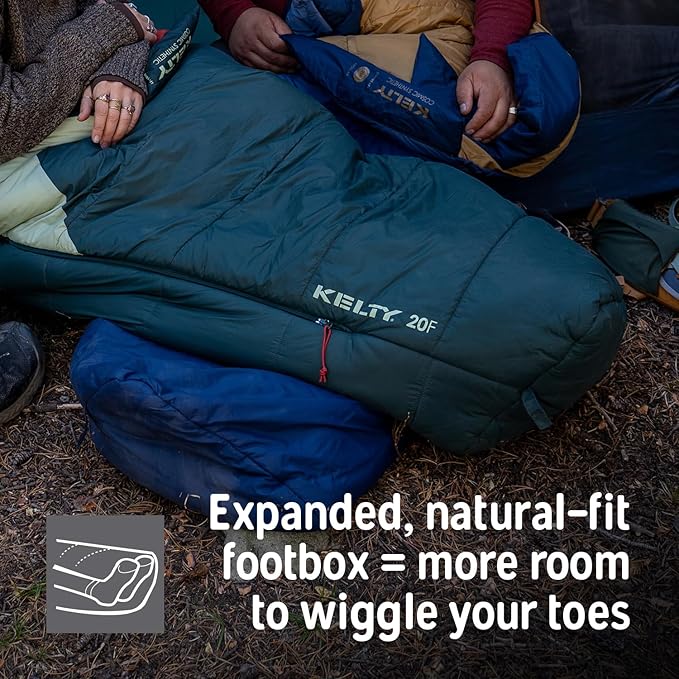 Kelty Cosmic Synthetic Fill 20 Degree Backpacking Sleeping Bag – Compression Straps Stuff Sack Included