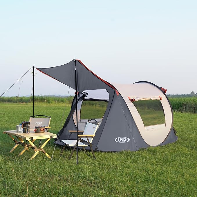 Pop-up Tent 3 Person Camping Tent Instant Portable Beach Tent Easy Pop Up Shade Tents 2 Doors for Camping Hiking &amp Traveling with Carrying Bag