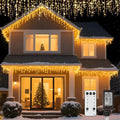 LED Icicle Lights for Outdoor Christmas Decorations98.4Ft 1000 LEDs Christmas Fairy Light with Timer&ampMemory Function8 Lighting ModesPlug in hanging Curtain Lights for Xmas Party Wedding(Warm Wh