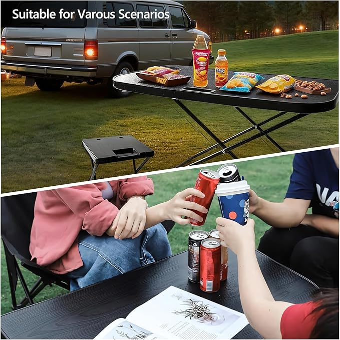 for Tesla Camping Portable Table Model Y Juniper Accessories 2020-2026 Rear Trunk Foldable Table Bucket Camping Travel Hiking Picnic BBQ Fishing Beach Folding Table Desk