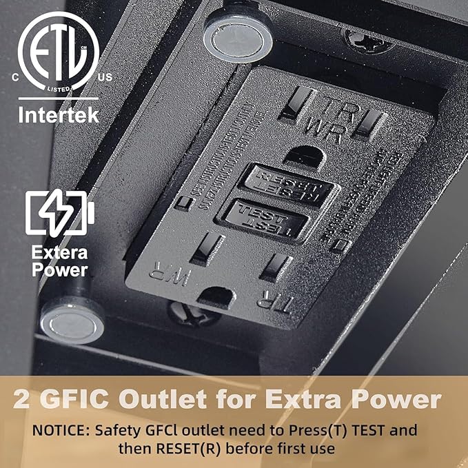 Porch Lights with GFCI Outlet with RemoteDusk to Dawn Motion Sensor Outdoor Light Upgraded 4 Lighting Modes Exterior Fixture Waterproof Outside Lights for House Patio Garage