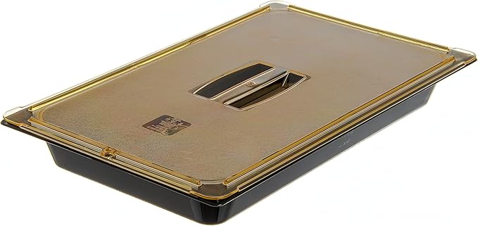 Carlisle FoodService Products 10410U13 High Heat Universal Handled Lid 20.75 x 12.88 x 0.88 Amber For TopNotch Full Size Food Pans (Case of 6)