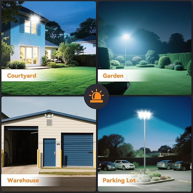 480W LED Outdoor Flood Light 48000LM Super Bright Stadium Light 6000K Daylight White IP66 Waterproof 3 Heads Adjustable Outdoor Floodlights for Patios Street Parking Lots