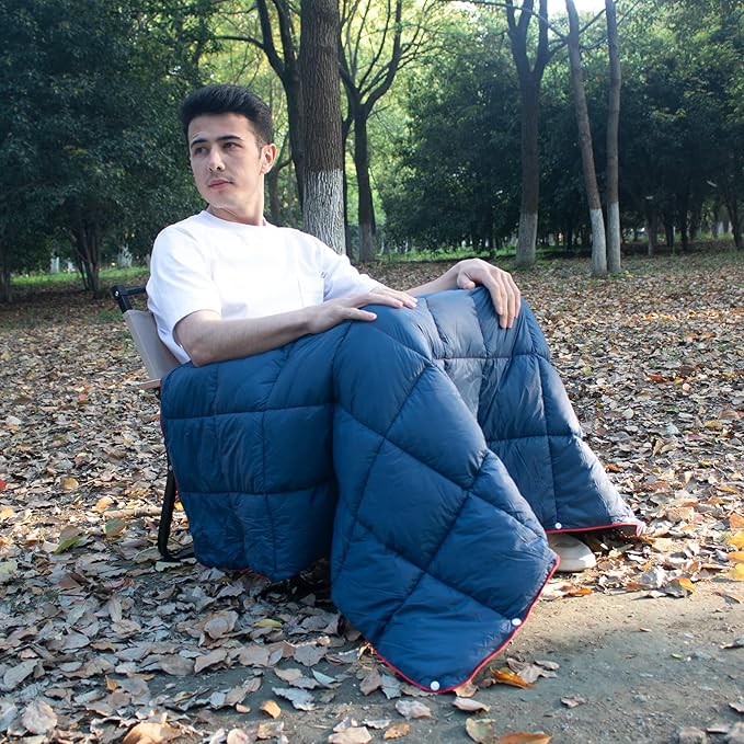 Mini Camping BlanketLightweight Puffy Blanket Packable Down Alternative Throw Blanket Waterproof Windproof for Outdoors Travel Beach Airplane Hiking