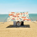 Cute Foxies and Floral Elements Camping Sun Shelter Beach Tent Portable Beach Sun Shade Outdoor Canopy for Camping Trips Fishing Picnic