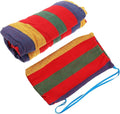 Veemoon Travel Outdoor Camping Single Hammock Portable Canvas Widen Swing Hammock 200x100cm Red Striped for Backpacking and Hiking