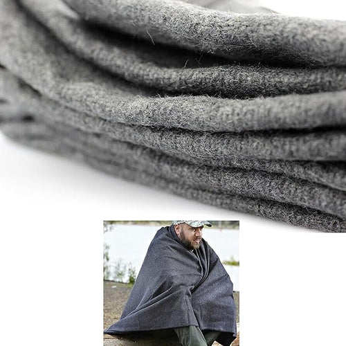 1 Wool Blanket Outdoor Cover Military Camping Survival Warm 51x80 2lbs Large Outdoors Camping Stadium Blanket Picnics Travel Moving Survival Kit Camp Sleeping Outdoor Furniture Blanket Car Home