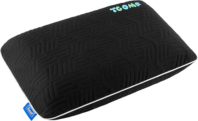 Kids Camping Pillow: Dual-Cover Memory Foam Small Pillow Medium-Firm Camp Pillow | Mini Pillow w/ 5 Layers for Comfort and Support Small Travel Pillow/Compact Pillow 10x16 Inches (Black)