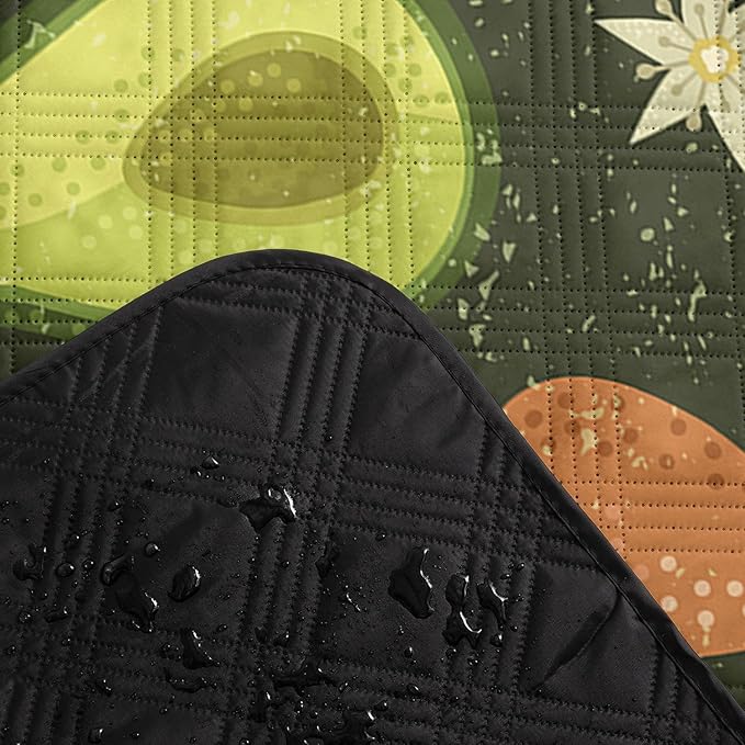 Outdoor Picnic BlanketPortable Sandproof Waterproof Picnic MatAvocado Printed Camping Beach Mat for Sand and Wet Grass Hiking (Avocado L)