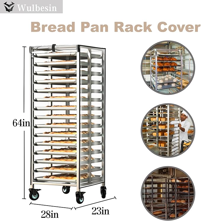 Bread Pan Rack Cover28 Lx23 Wx64 H (Transparent 28 “ x 23 ” x 64 )