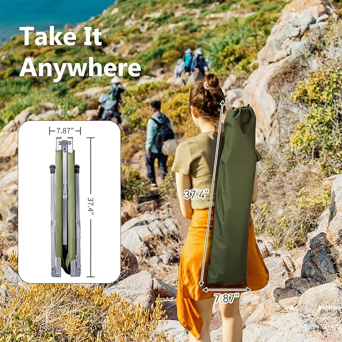 Outvita Folding Camping Cot Sleeping Bed with Carry Bag Lightweight Portable Cots for Travel Fishing Hiking and Outdoor Activities