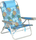 SUNNYFEEL Extra Wide 28 Low Beach Chair 5 Position Lay Flat XL Oversized Portable Folding Camping Chairs with Cup Holder for Outdoor/Trip Lightweight Foldable Backpack Beach Chair for Adults