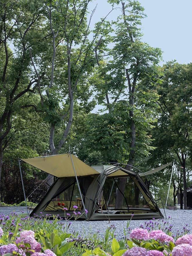 3 Person Backpacking Tent Cabin Tent with Vestibule Waterproof Lightweight Easy Set Up Outdoor Tent for Camping Hiking Motorcycle