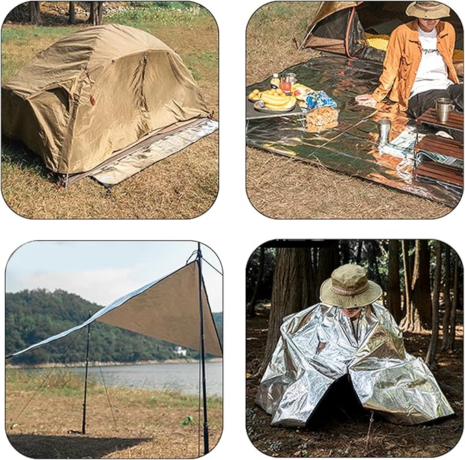Outdoor Ground Mat Thickened Aluminum Foil Picnics Mat Sleep Tent Pad Thermal Insulating Mat Outdoor Accessories