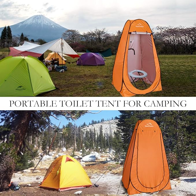 Your Choice Pop Up Privacy Shower Tent 3.9 x 3.9 x 6.2FT Portable Camping Changing Room Instant Setup Outdoor Shelter with Silver Coating Vent Window &amp Carry Bag for Beach Hiking &amp RV | Po