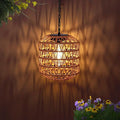 Livinlarge Solar Pendant Light OutdoorChandelier Hanging Lantern with Edison BulbBoho Solar Powered Lamps IP44 Waterproof for Gazebo Tree Porch Yard Porch Patio Garden Backyard Decorative