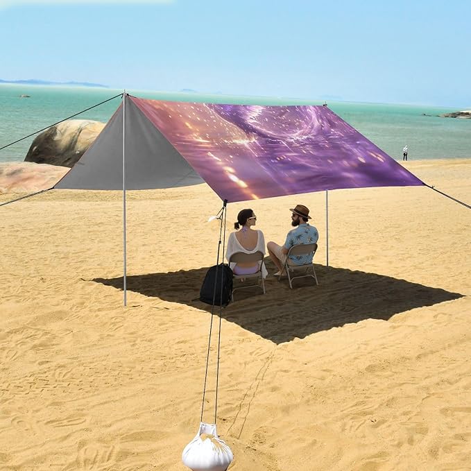 Camping Sun Shelters Purple Phoenix in Wonderland Beach Canopy 126 * 110.2in