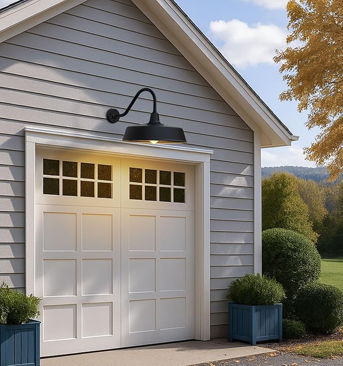JOESA Extra Large 24 Barn Gooseneck Light Dusk to Dawn Exterior Light Fixture Ideal for Installation on Porch Garage Doorway Classic Outdoor Barn Light.