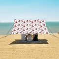 ALAZA Lady Bug Daisy Flower Beach Tent Sun Shelter UPF50+ Protection Beach Shade Canopy w/ 4 Sandbags for Outdoor Camping Fishing Backyard Fun Picnic 10x9 ft