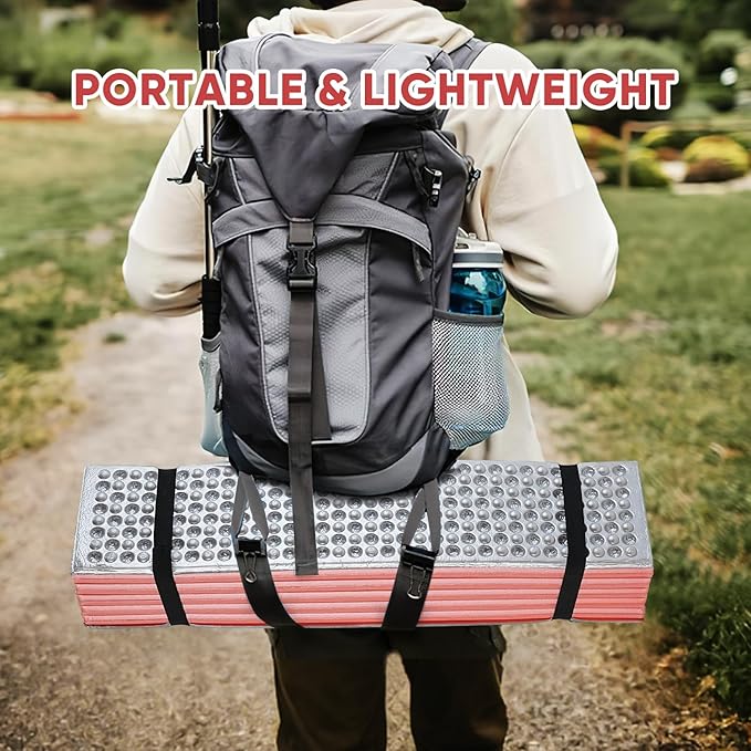 Ultralight Foam Sleeping Pad Waterproof Closed Cell Foam Pad for Superior Insulation Folding Sleeping Mat for Compact Storage Foldable and Portable for Hiking and Camping