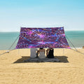 ALAZA Halloween Purple Spider Beach Tent Sun Shelter UPF50+ Protection Beach Shade Canopy w/ 4 Sandbags for Outdoor Camping Fishing Backyard Fun Picnic 10x9 ft